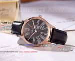 Perfect Replica  Omega De Ville Tresor Rose Gold Black Dial Watch